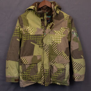 Boys Burton Modem green camo snowboard jacket-10/12